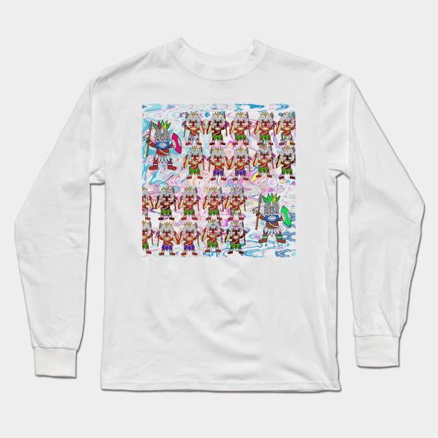 Dance of African Warriors V1 Long Sleeve T-Shirt by walil designer